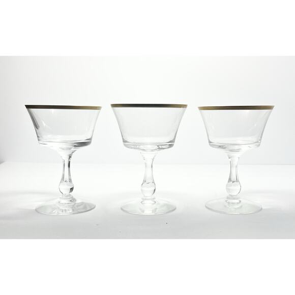 Fostoria “Richmond” Set of 3 Coupe Champagne Glasses 5 1/4” 6oz Signed - Picture 2 of 5